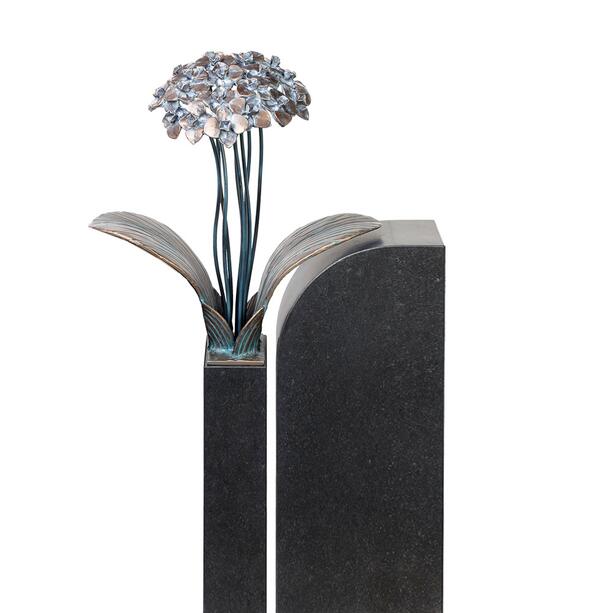 Floraler Bronze / Granit Grabstein fr ein Urnengrab mit Blume - Tivoli Unu