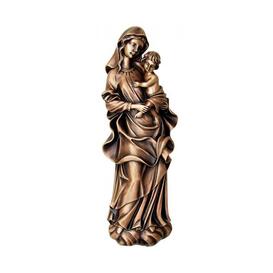 Klassische Wandfigur Madonna mit Kind - Bronze - Mutter...