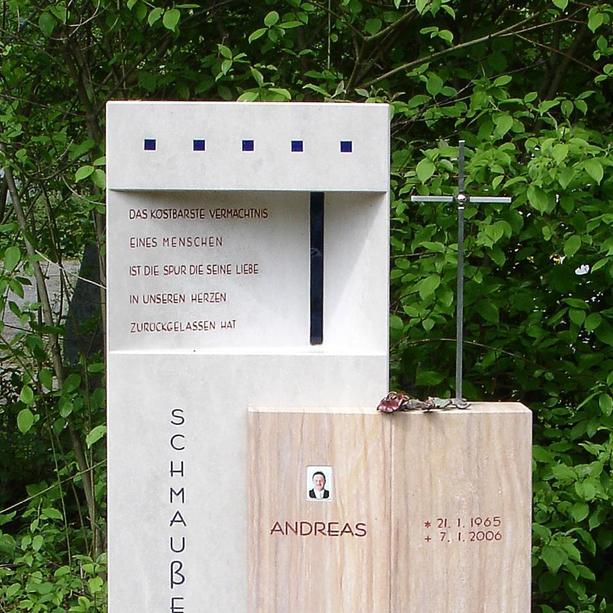 Designergrabstein fr Urnengrab modern mit Kreuz - Empoli