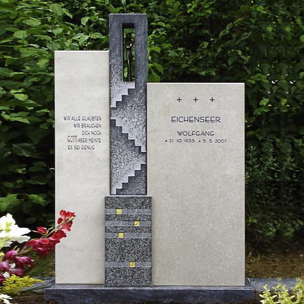 Moderner Grabstein fr Urnengrab mit Figur - Sovana