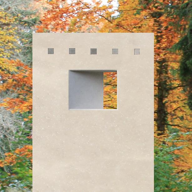 Urnengrab Stele Naturstein mit ffnung - Modica