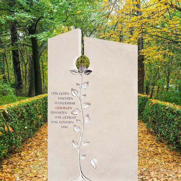 Moderner Grabstein fr Familiengrab mit Baum - Fiola