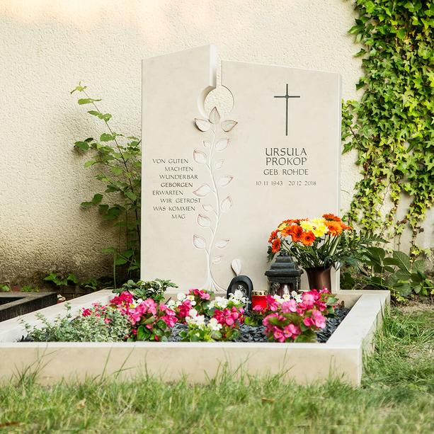 Moderner Grabstein fr Familiengrab mit Baum - Fiola