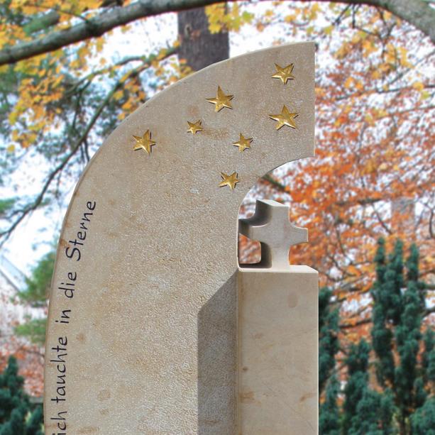Schner Grabstein mit goldenen Sternen - Estrela
