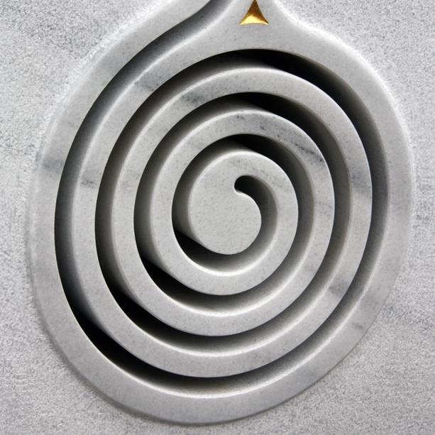 Urnengrabstein weier Marmor Spiral Gestaltung - Espiral