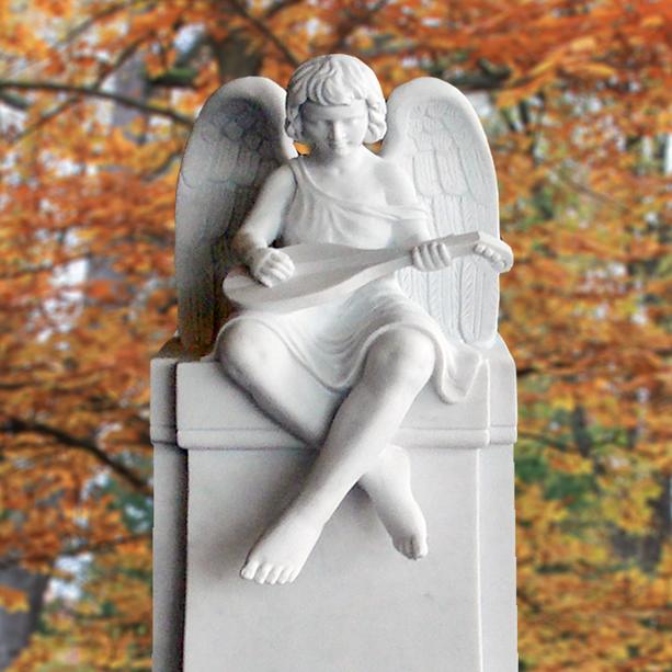 Familiengrabmal Marmor Engel Junge wei - Raphael