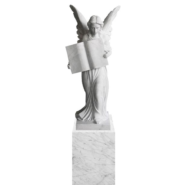 Grabmal weie Marmor Engelskulptur Frau mit Flgeln - Teresa