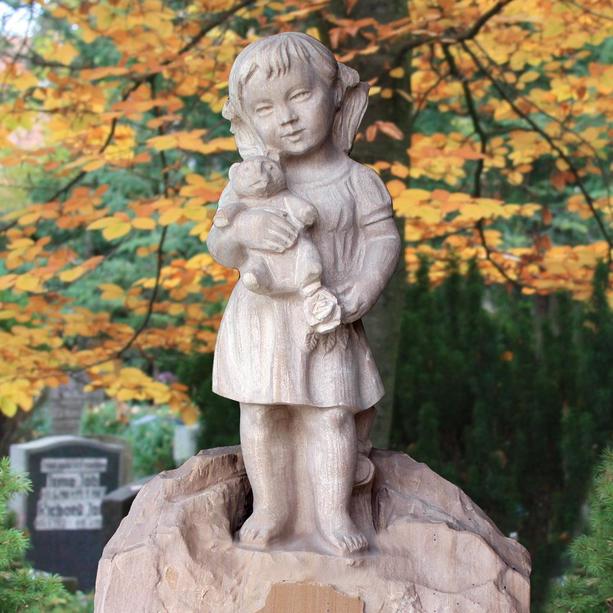 Schner Kindergrabstein Naturstein Skulptur mit Mdchen - Noemi