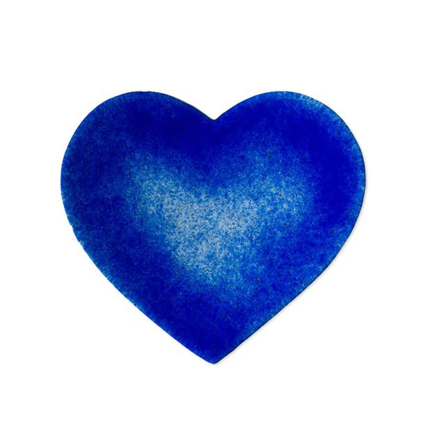 Modernes blaues Herz Glas Dekor fr Grabstein - Glasornament S-3