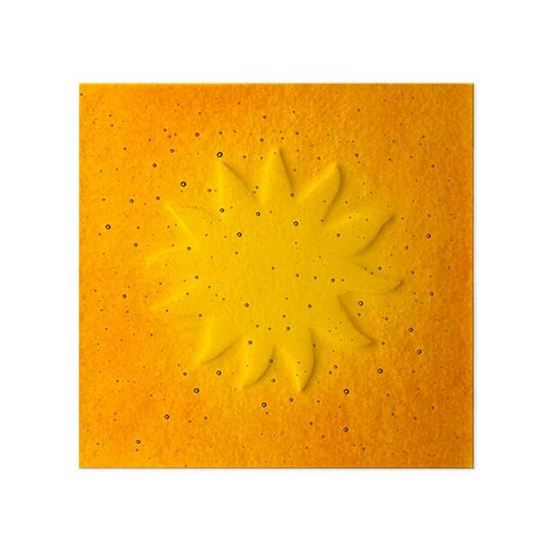 Quadratischer Sonnenglas Einsatz fr Grabmale in Gelb - Glasornament Qu-1