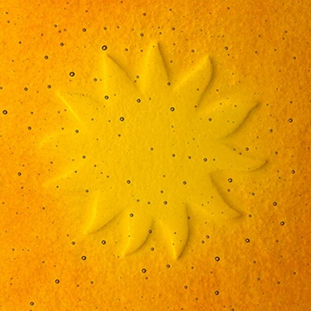 Quadratischer Sonnenglas Einsatz fr Grabmale in Gelb - Glasornament Qu-1