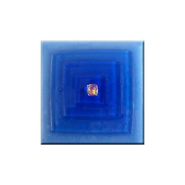 Glasornament zum Verkleben fr Grabmale in Blau - Glasintarsie I-12
