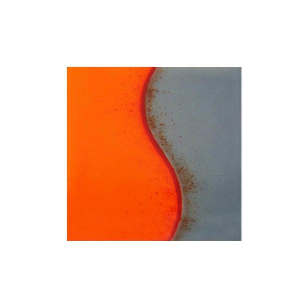 Quadratischer Glas Einsatz fr Grabmale Grau-Orange - Glasintarsie I-17
