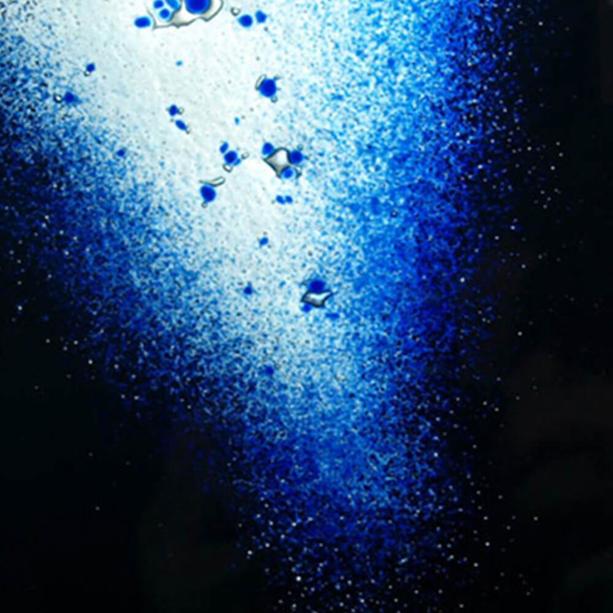 Einzigartiger Glas Schmuck in Blau fr Grabstein - Glasornament R-24