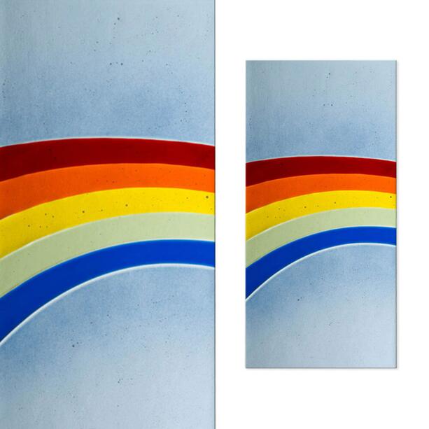 Motivglas Einsatz fr Grabmale mit Regenbogen - Glasornamente Re-7