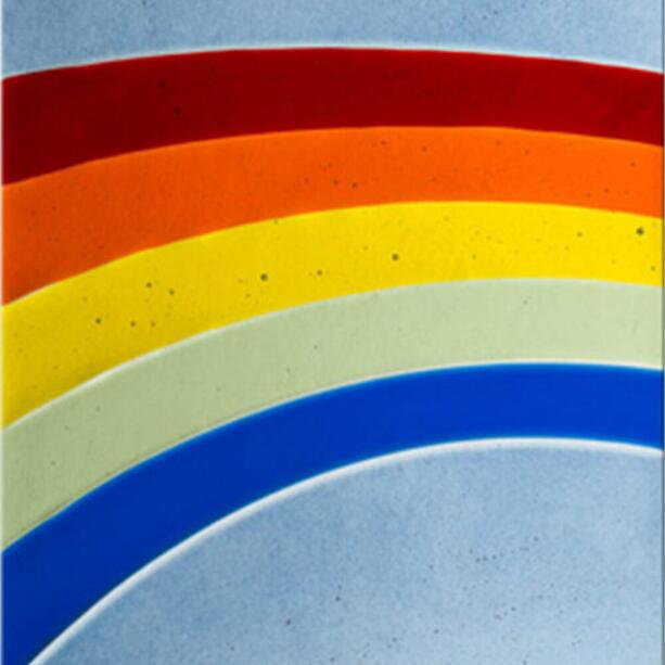 Motivglas Einsatz fr Grabmale mit Regenbogen - Glasornamente Re-7