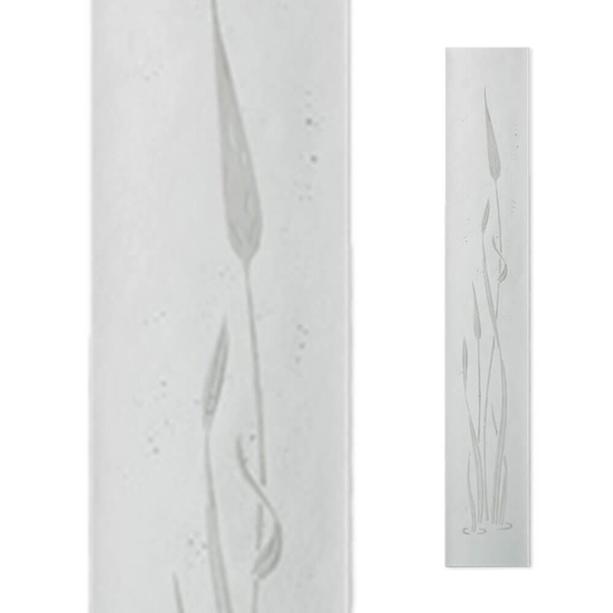Schlichte Stele aus Glas fr Grabstein in Wei  - Glasstele S-76