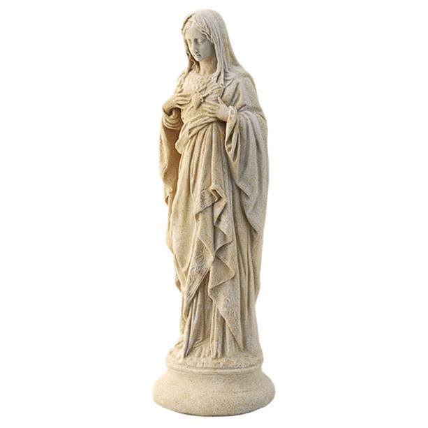 Stein Skulptur Heilige Mutter Gottes mit Herz  - Madonna Cuore