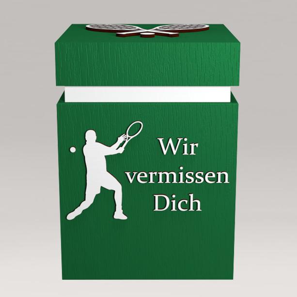 Spezielle Motiv Graburne grn mit Tennisspieler - eckiges Design - Nemeen