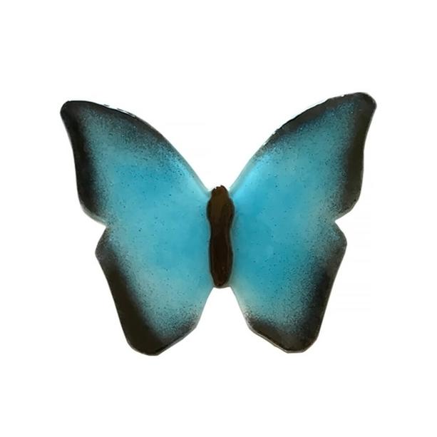 Glaselement in Schmetterlingsform blau-schwarz - Glasornament S-20